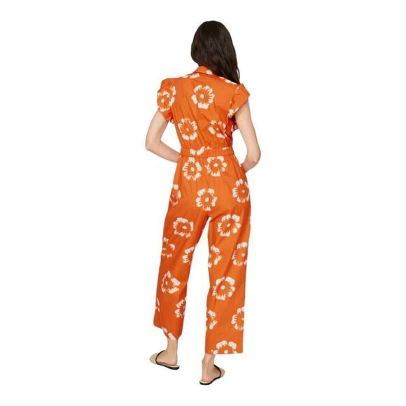Busayo Collective Orange Ruffle Jumpsuit Women’s Size 6 - Picture 3 of 16